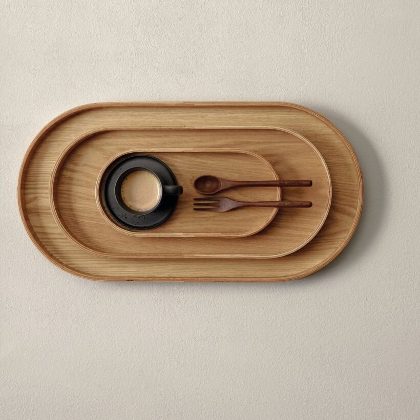 Ovalus medinis padėklas 23 x 11 cm