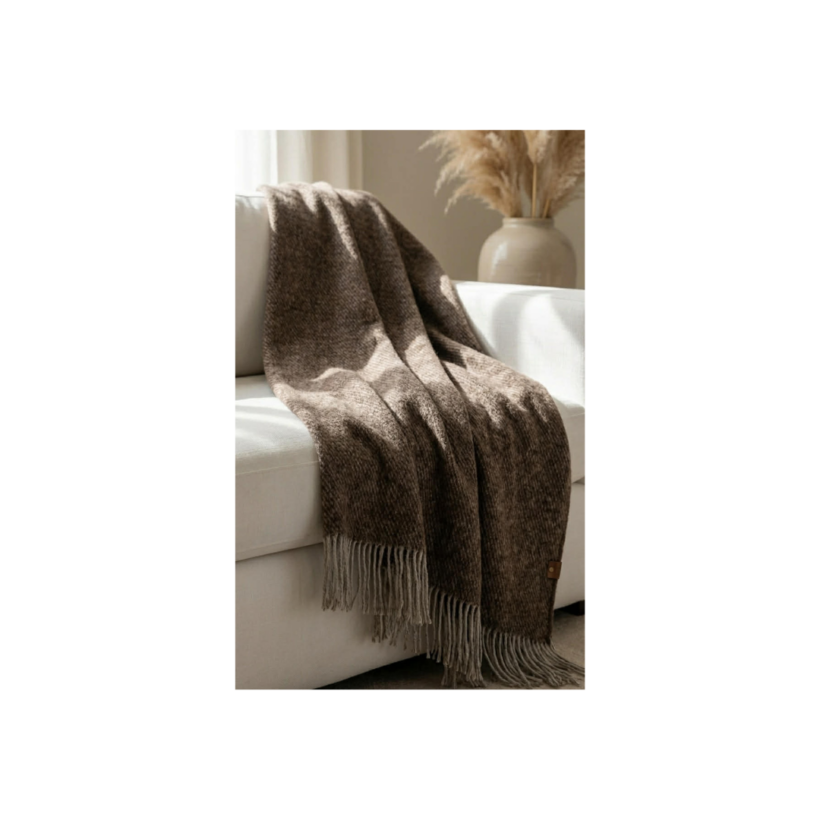 Natūralios vilnos pledas Mocha Beige Natūralios vilnos pledas Mocha Beige