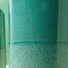 Akmens masės vaza - akvamarininė