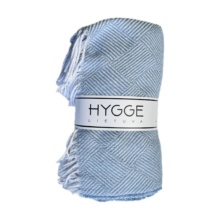 Šviesiai mėlynas medvilninis pledas