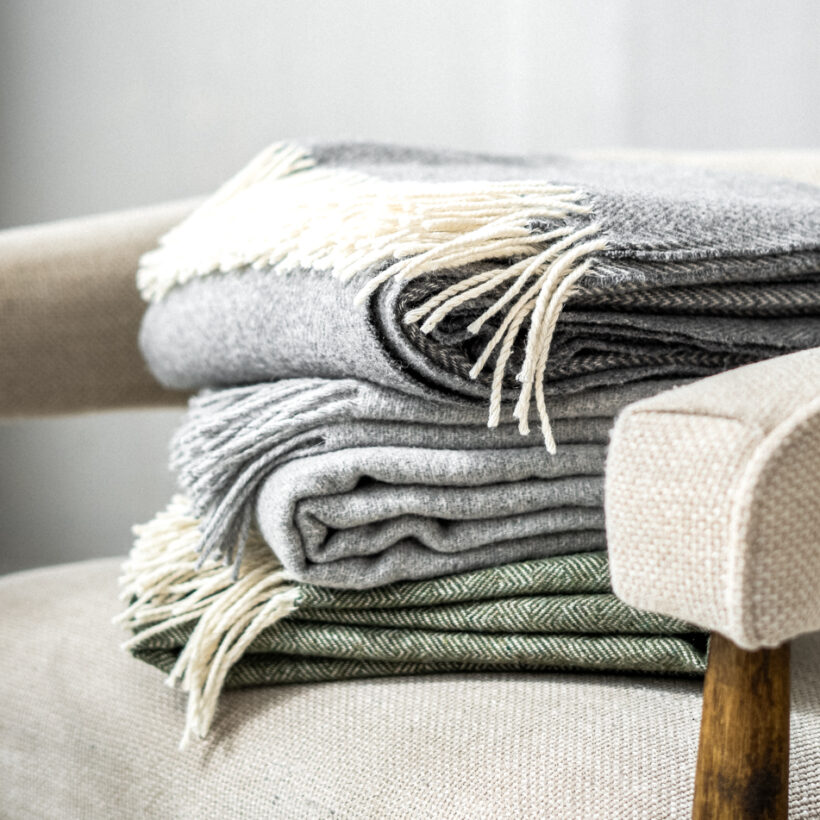 Prabangus kašmyro - merino vilnos pledas