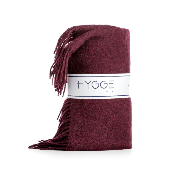 Vilnonis pledas „Burgundy“ – bordo spalvos