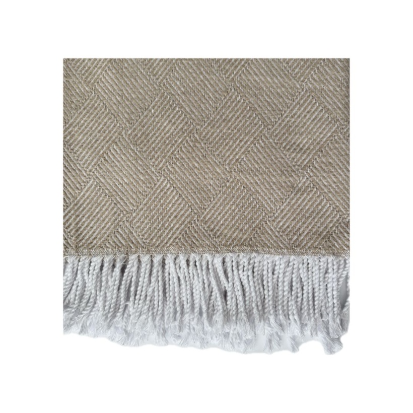 Smėlio spalvos medvilninis pledas