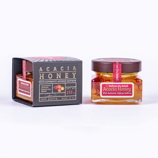 Akacijų medus su šafranu